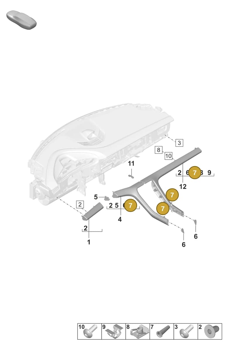 PAF008713A — Porsche Taycan Sport Turismo (2023-2025) diagram p56809060, position 7