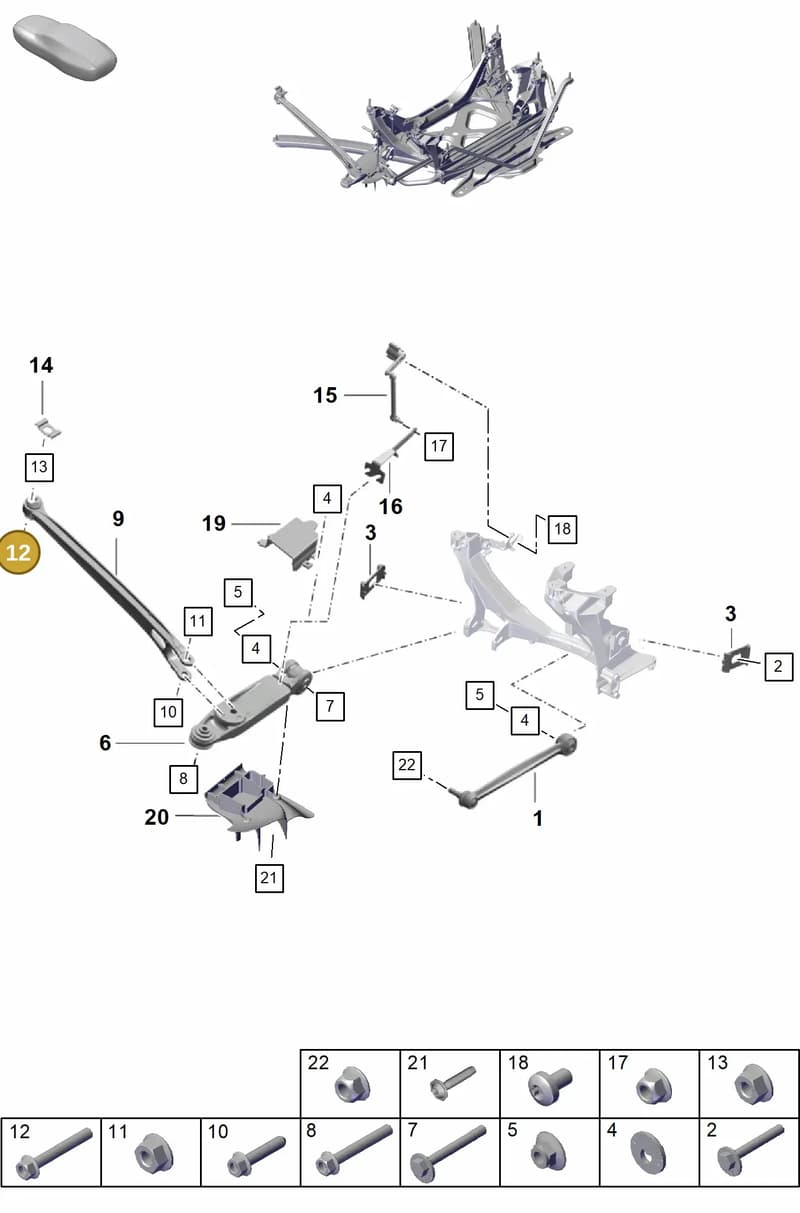 PAF008735 — Porsche Boxster Spyder (2019-2020) diagram p55501020, position 12