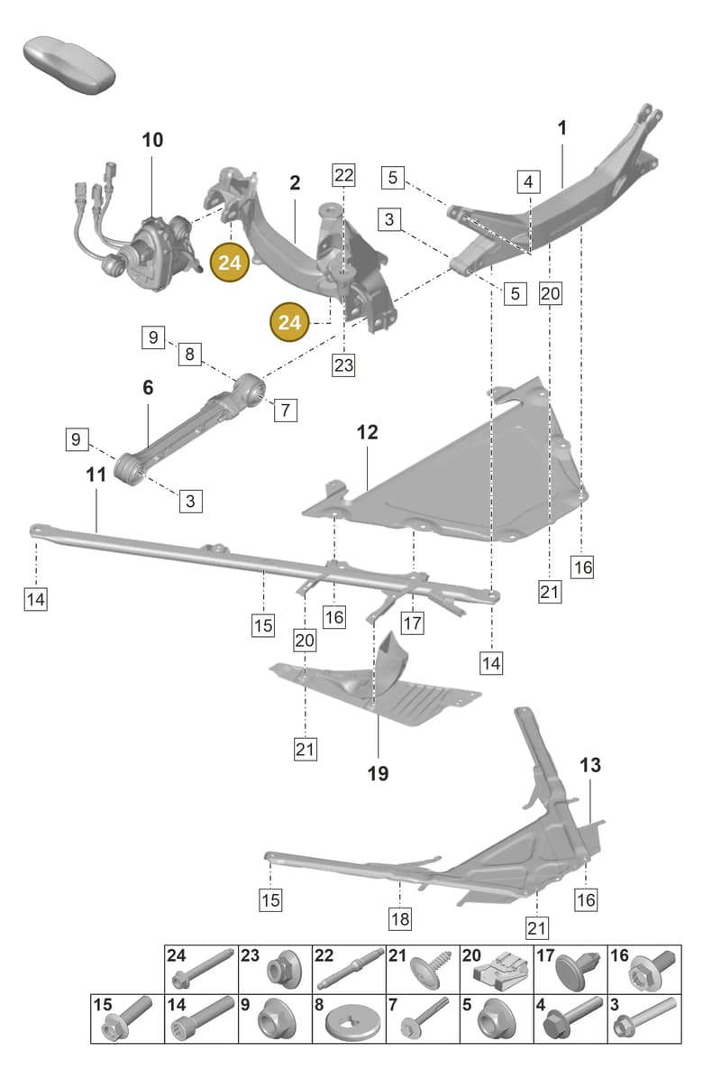 PAF008735 — Porsche 911 (2021-2022) diagram p59501010, position 24