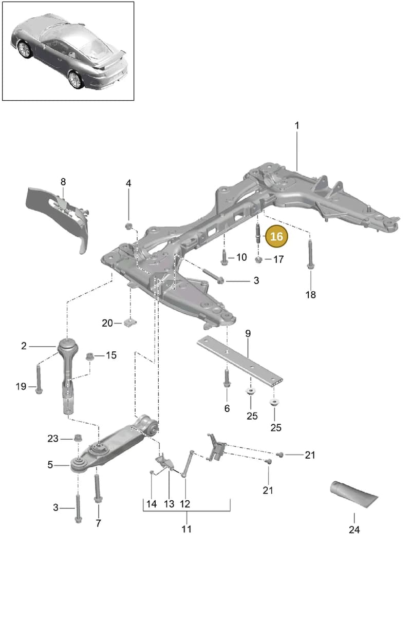 PAF008737 — Porsche 911 (2013-2020) diagram p41401000, position 16