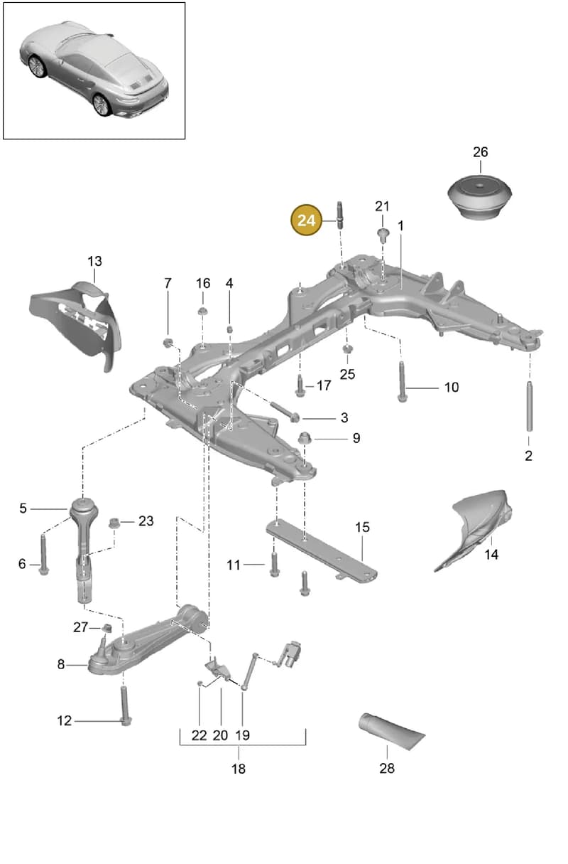 PAF008737 — Porsche GT2 RS Clubsport (2013-2020) diagram p42401000, position 24