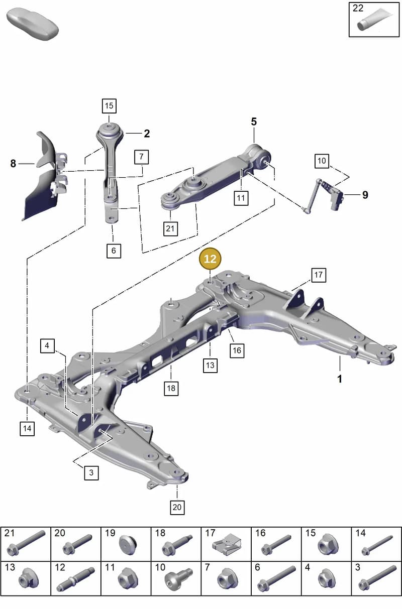 PAF008737 — Porsche Boxster Spyder (2019-2020) diagram p55401000, position 12