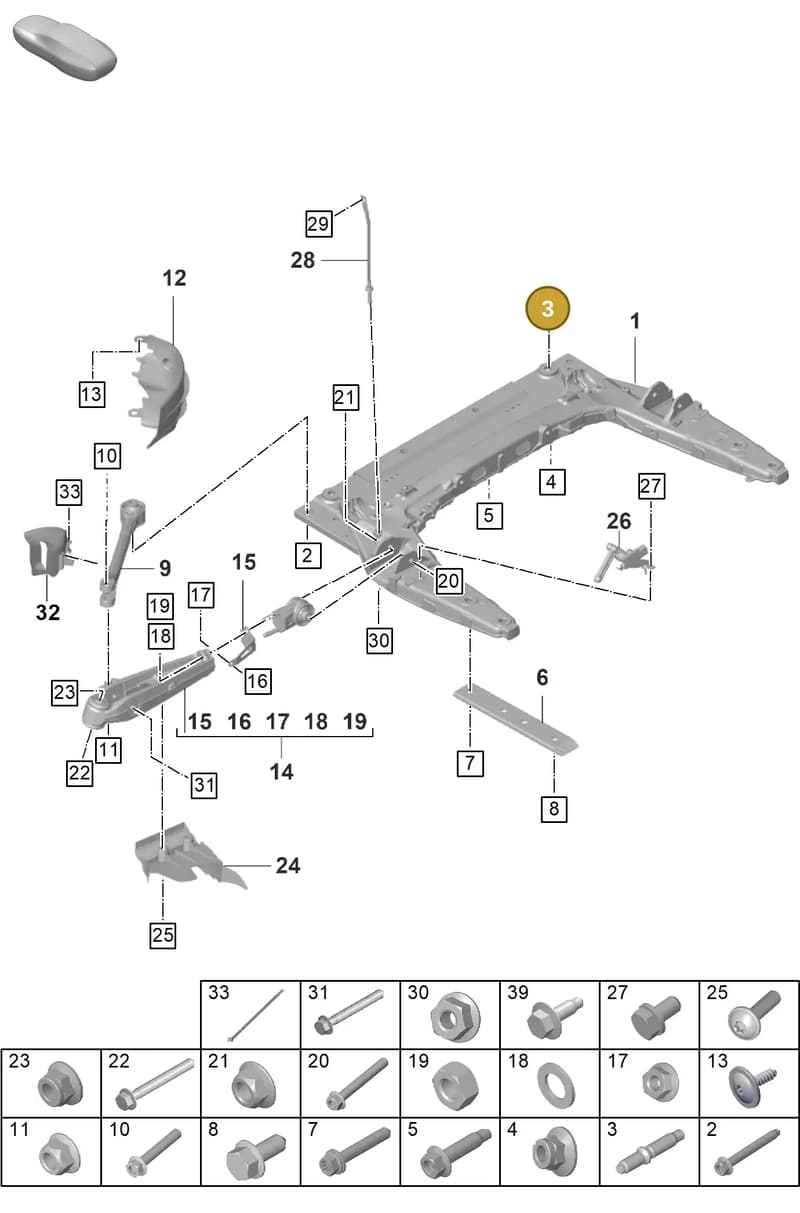 PAF008737 — Porsche 911 (2021-2022) diagram p59401000, position 3