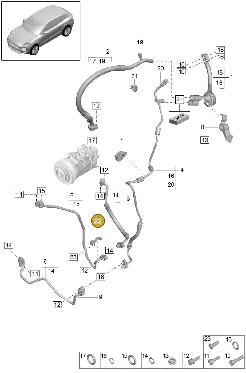 PAF008745 — Porsche Macan (2018-2022) diagram p52814500, position 22