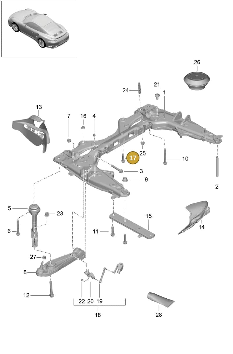 PAF008756 — Porsche GT2 RS Clubsport (2013-2020) diagram p42401000, position 17