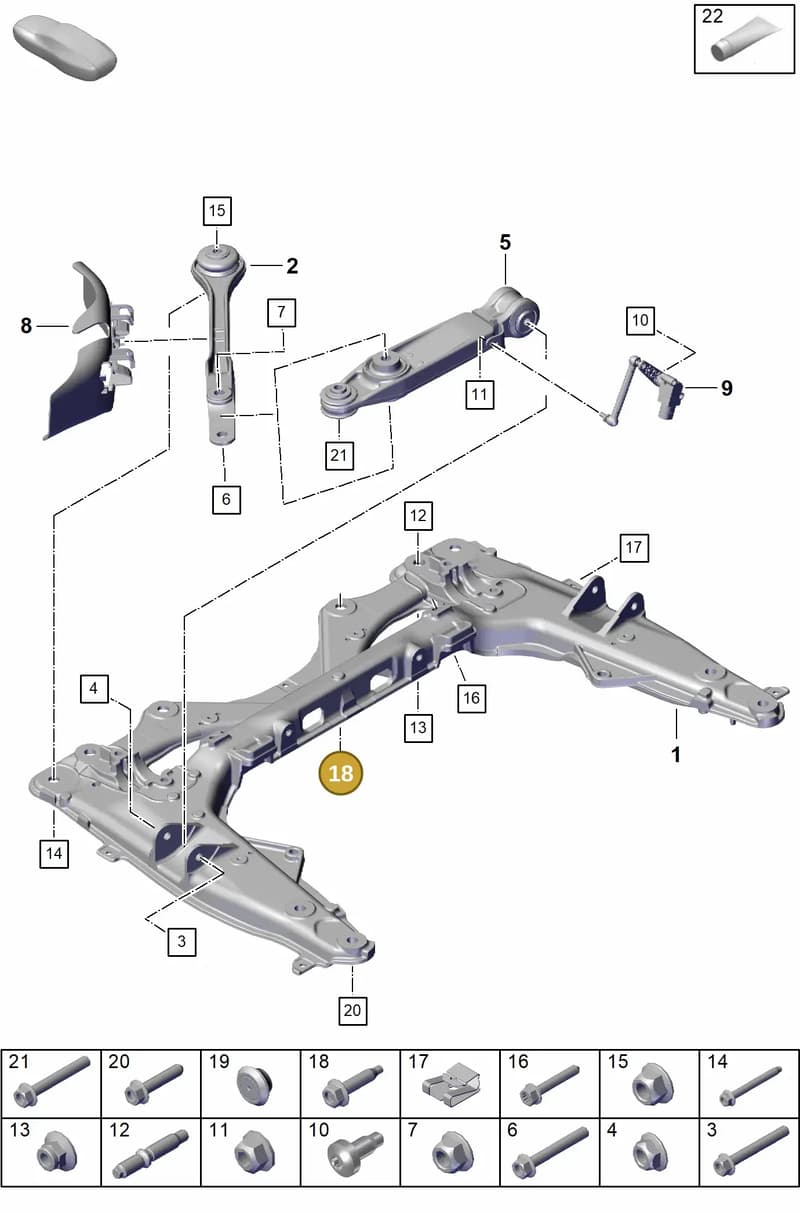 PAF008756 — Porsche Boxster Spyder (2019-2020) diagram p55401000, position 18