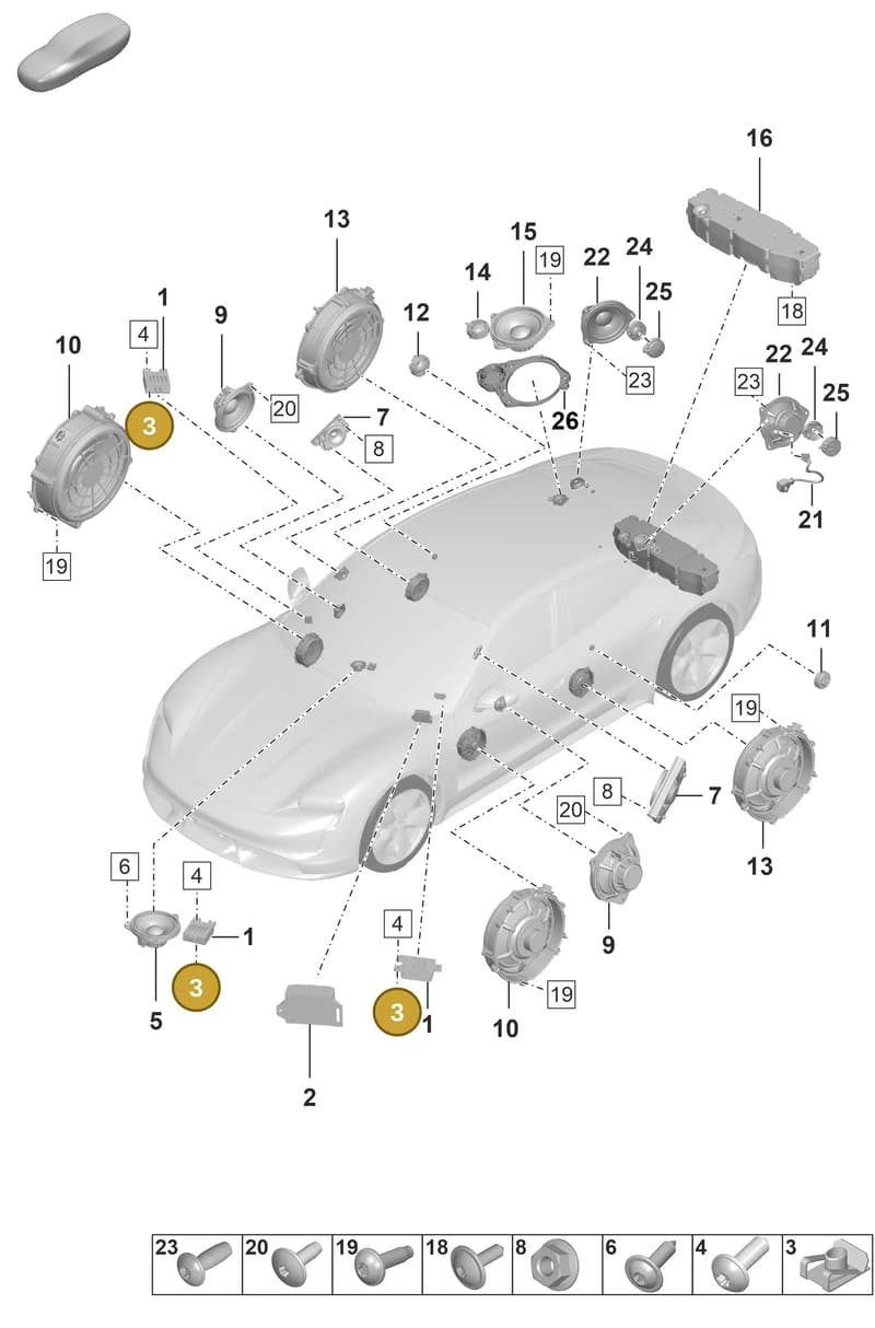 PAF008790 — Porsche Taycan Sport Turismo (2019-2024) diagram p56911050, position 3