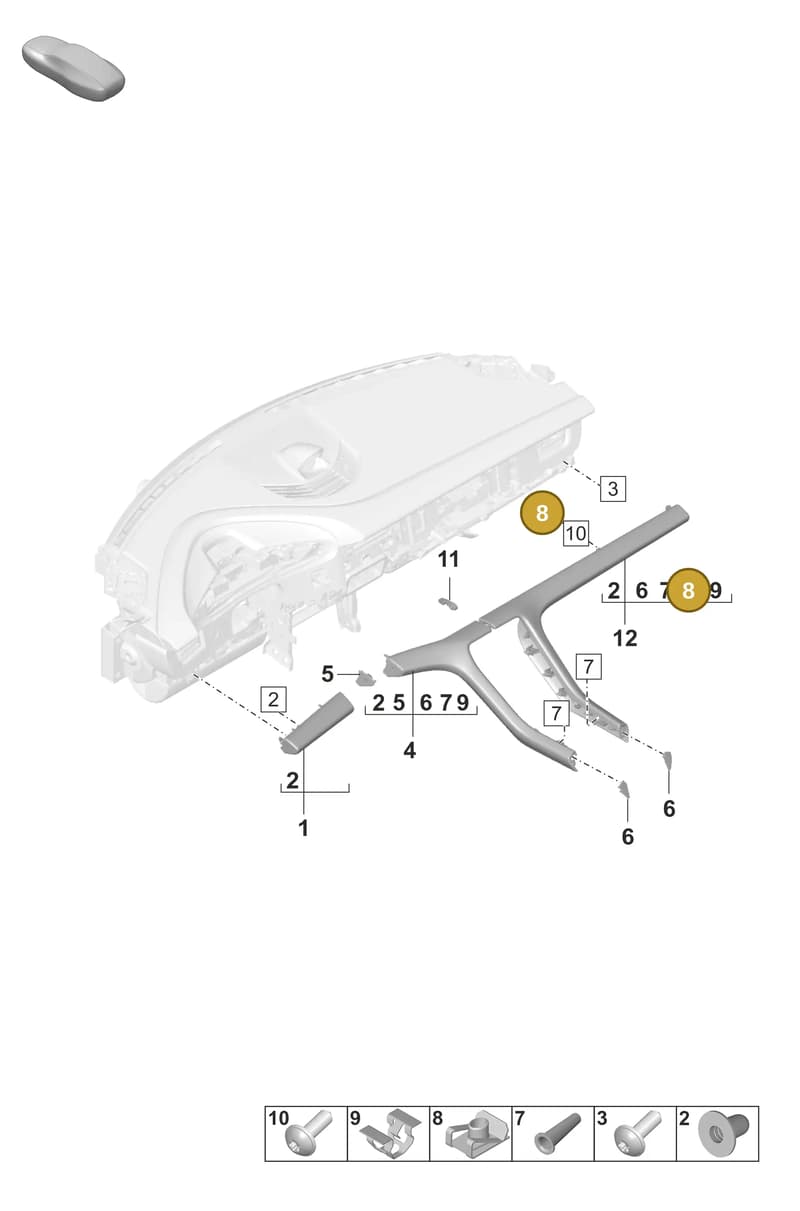 PAF008790 — Porsche Taycan Sport Turismo (2023-2025) diagram p56809060, position 8