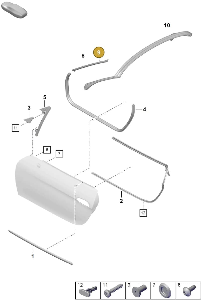PAF008800 — Porsche Boxster Spyder (2019-2020) diagram p54804100, position 9