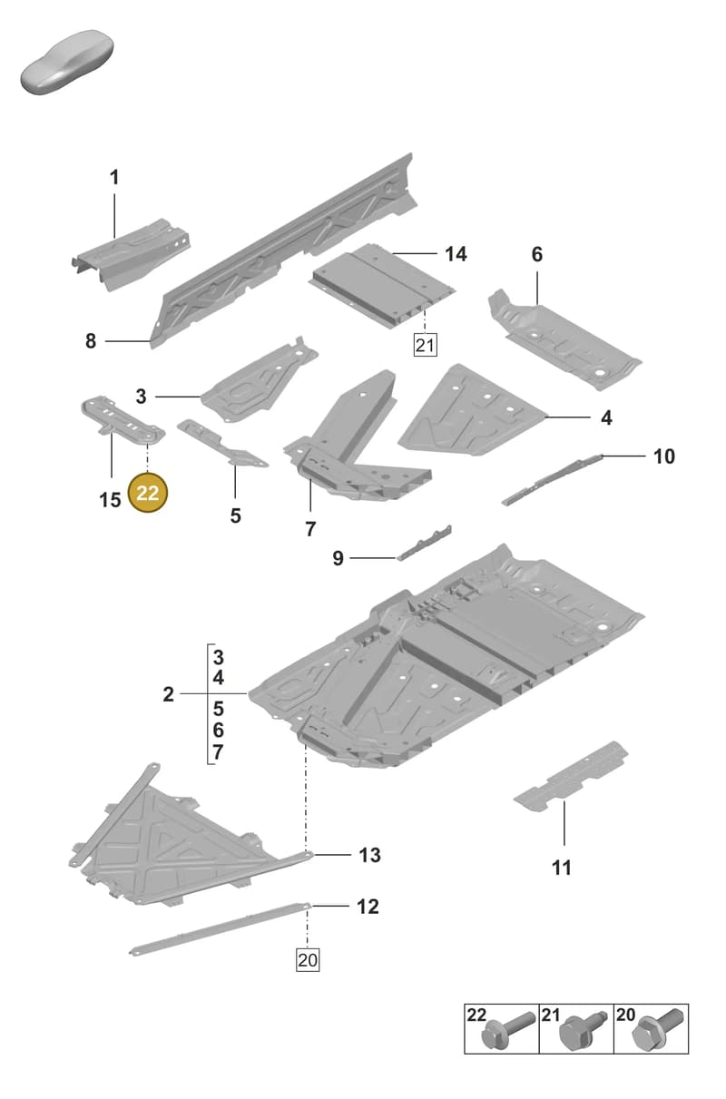 PAF008863 — Porsche 911 (2020-2022) diagram p53801200, position 22