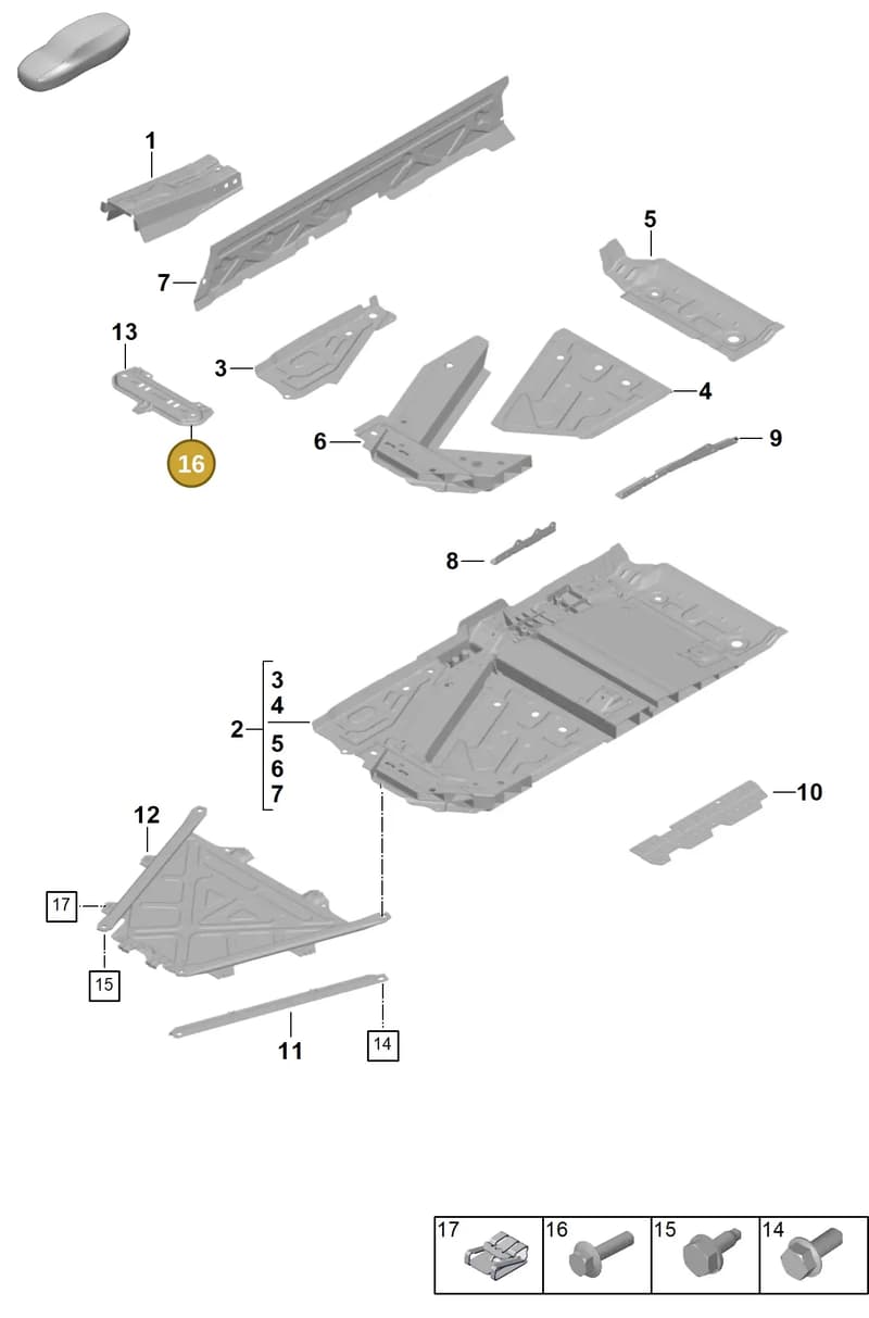 PAF008863 — Porsche 911 (2024-2025) diagram p63801220, position 16