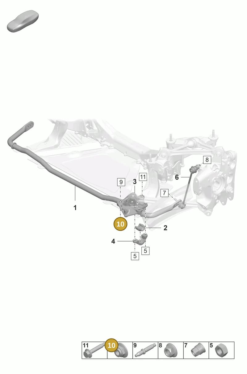 PAF008868 — Porsche 911 (2021-2022) diagram p59502100, position 10