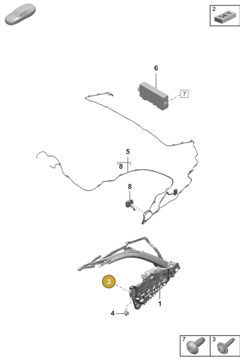 PAF008876 — Porsche 911 (2020-2022) diagram p57811200, position 3