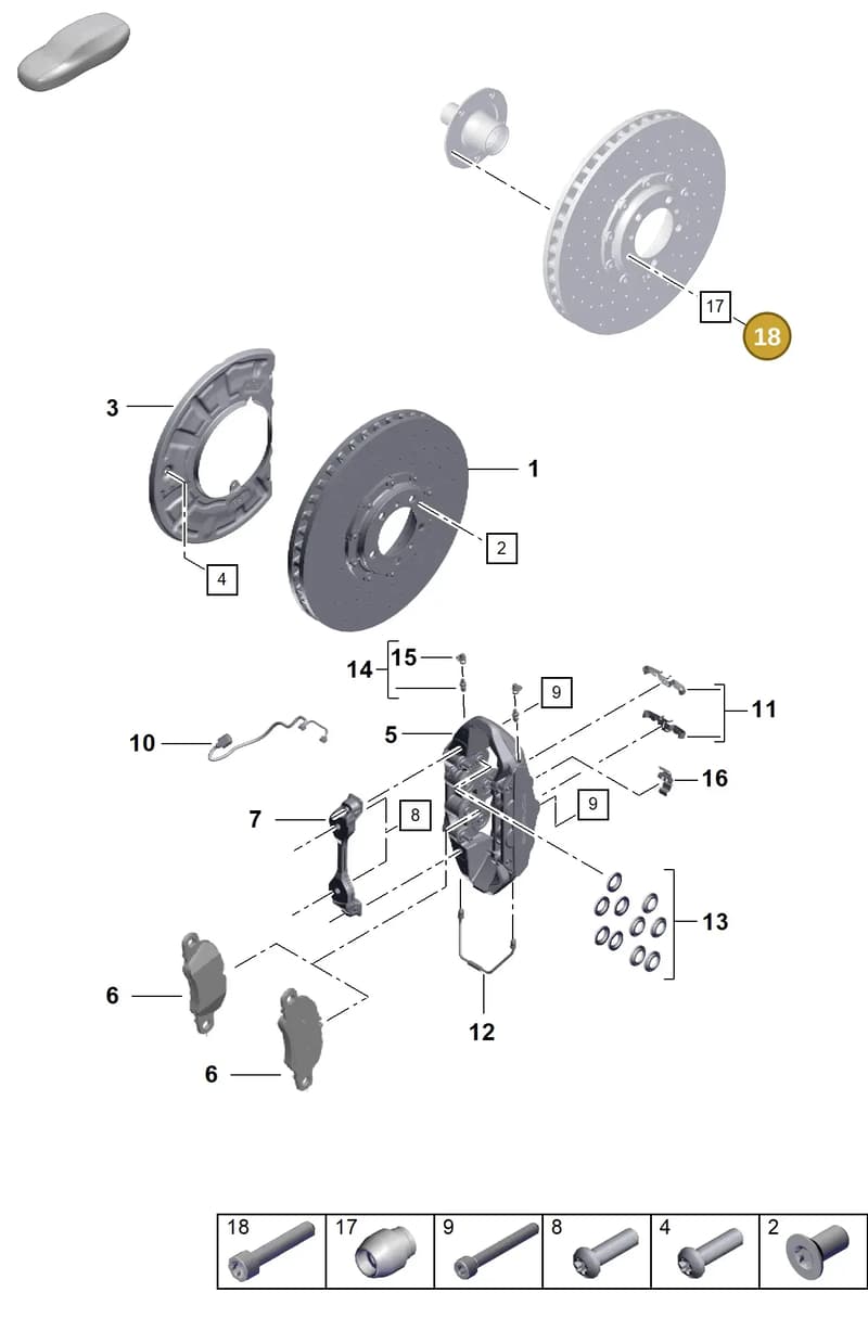PAF008885 — Porsche 911 (2020-2022) diagram p57602000, position 18