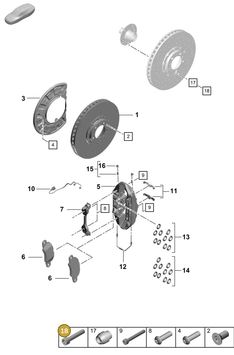 PAF008885 — Porsche 911 (2020-2022) diagram p57602010, position 18