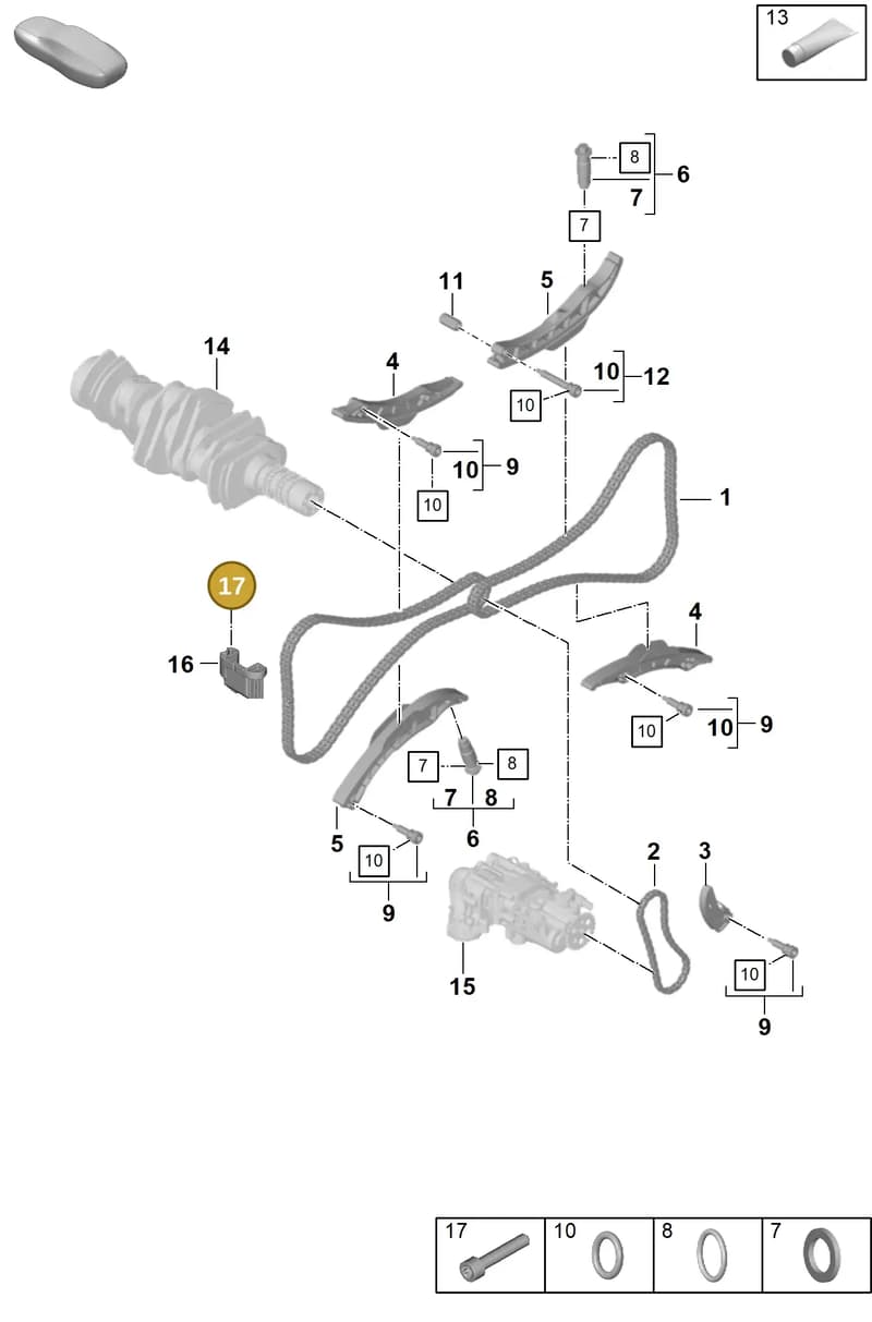 PAF008885 — Porsche 911 (2021-2022) diagram p59103110, position 17