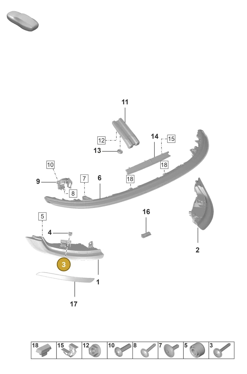 PAF008912 — Porsche 911 (2018-2024) diagram p53905050, position 3
