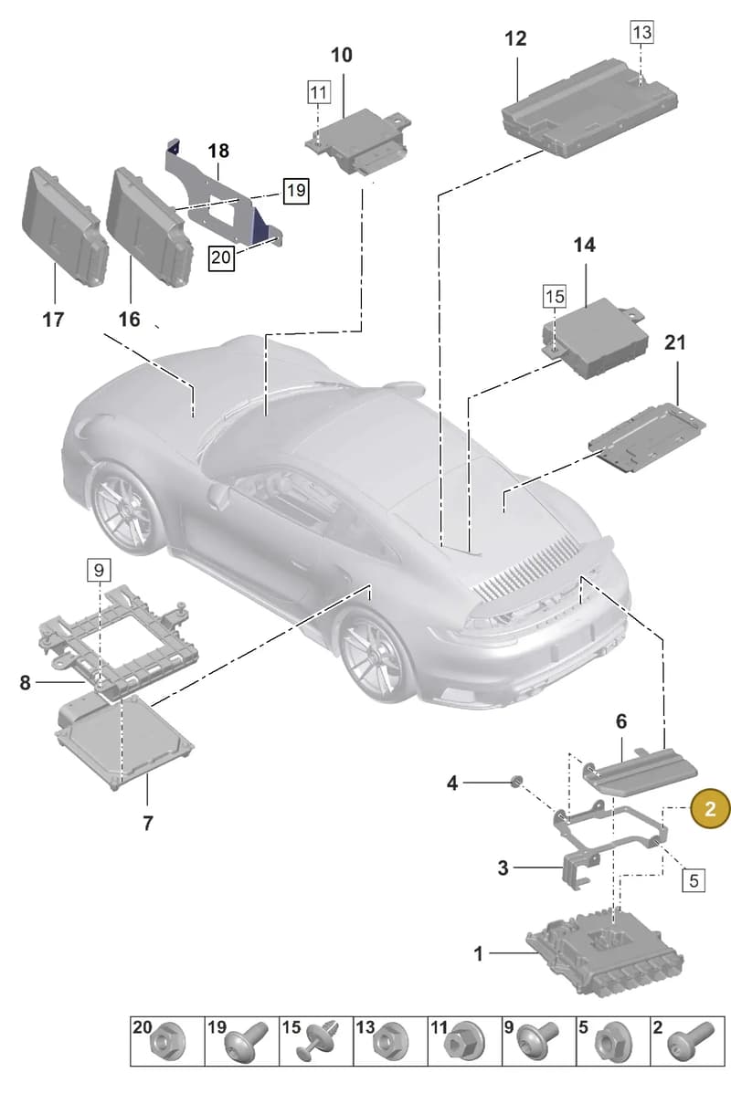PAF008922 — Porsche 911 (2020-2022) diagram p57901030, position 2