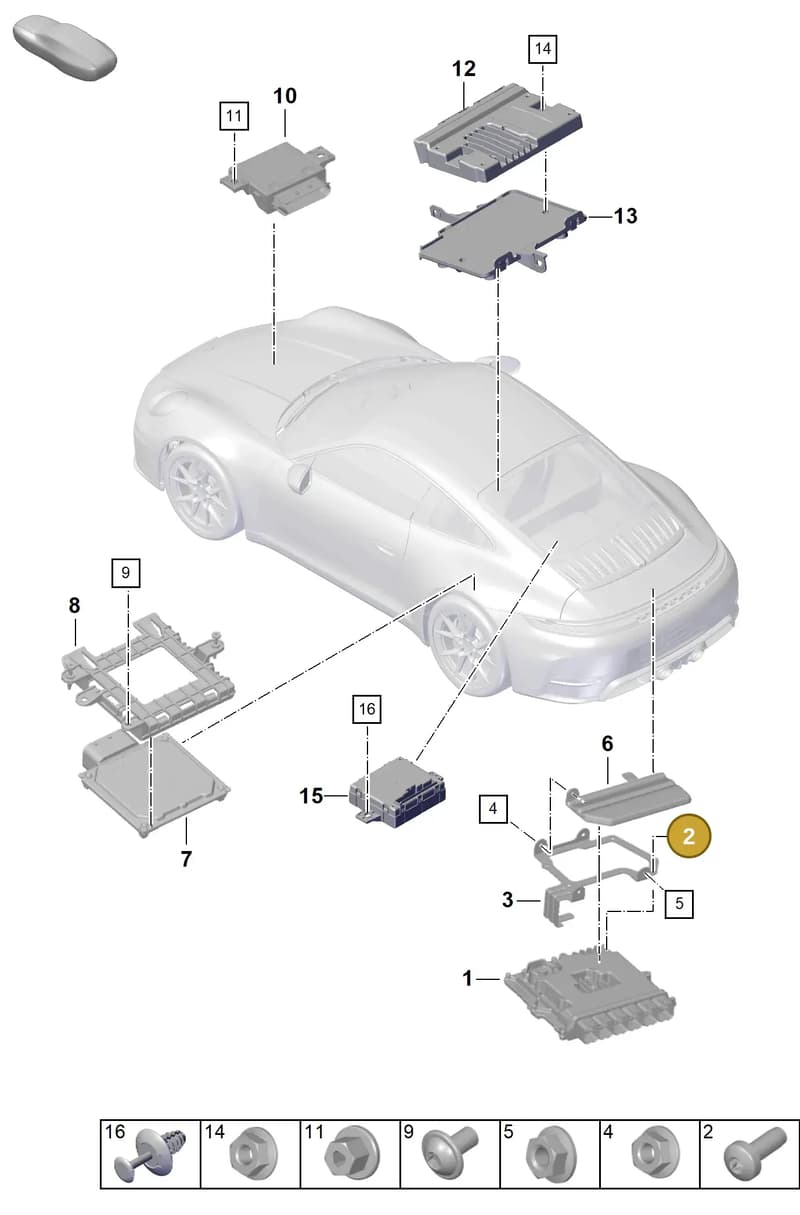 PAF008922 — Porsche 911 (2024-2025) diagram p63901000, position 2