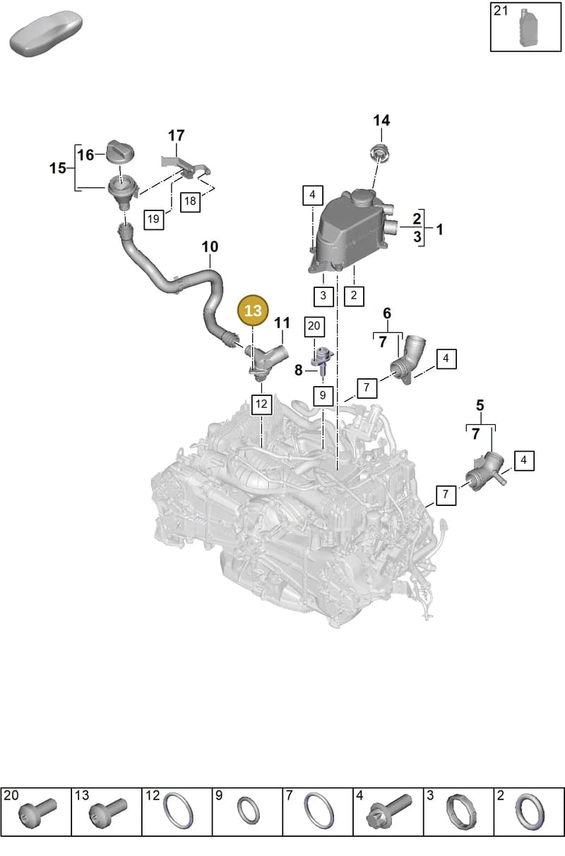 PAF008923 — Porsche 911 (2024-2025) diagram p63104200, position 13
