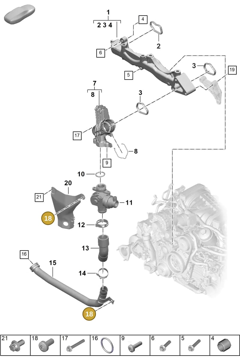 PAF008923 — Porsche 911 (2024-2025) diagram p63105050, position 18