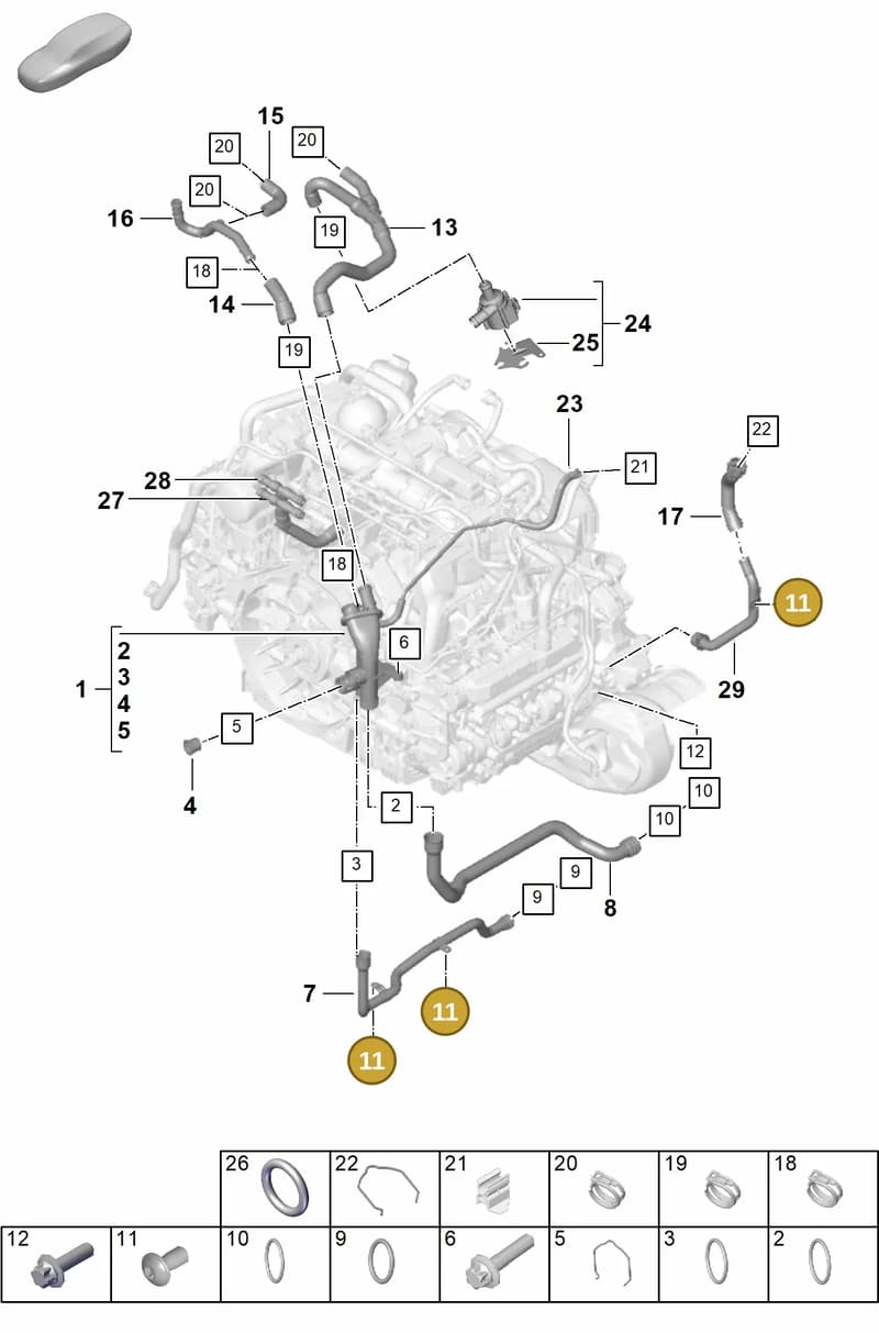 PAF008923 — Porsche 911 (2024-2025) diagram p63105060, position 11