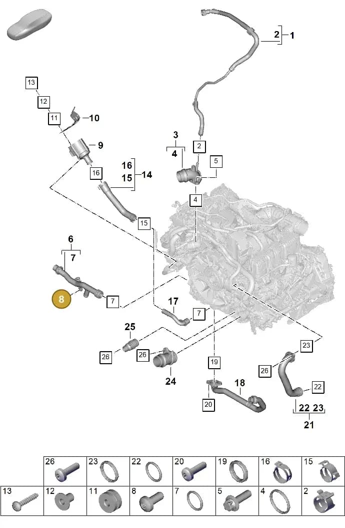 PAF008923 — Porsche 911 (2024-2025) diagram p63105070, position 8