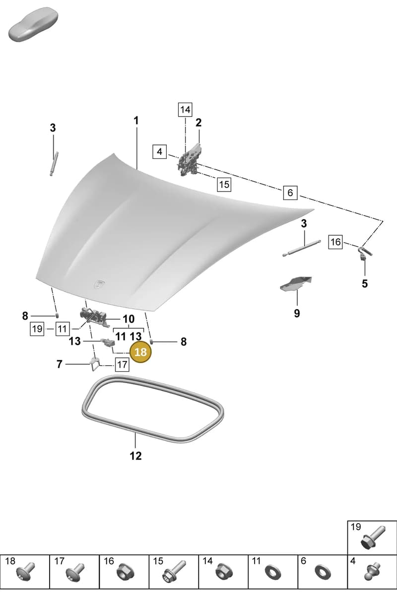 PAF008927 — Porsche Taycan Sport Turismo (2023-2025) diagram p64803000, position 18