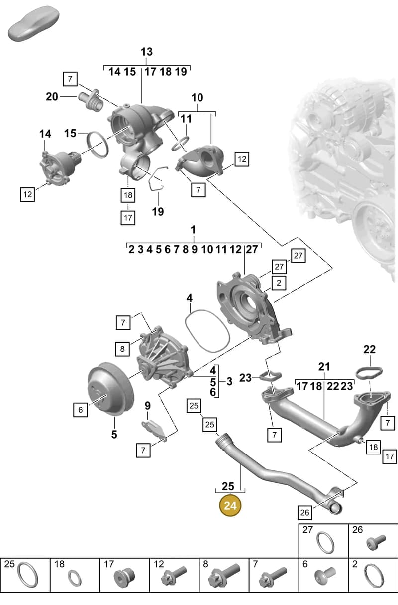 PAF008955A — Porsche Boxster Spyder (2019-2020) diagram p55105000, position 24