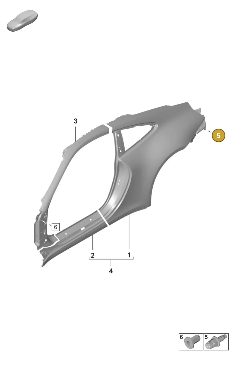 PAF008957 — Porsche 911 (2018-2024) diagram p53801550, position 5