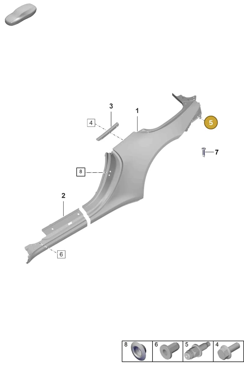 PAF008957 — Porsche 911 (2018-2024) diagram p53801600, position 5