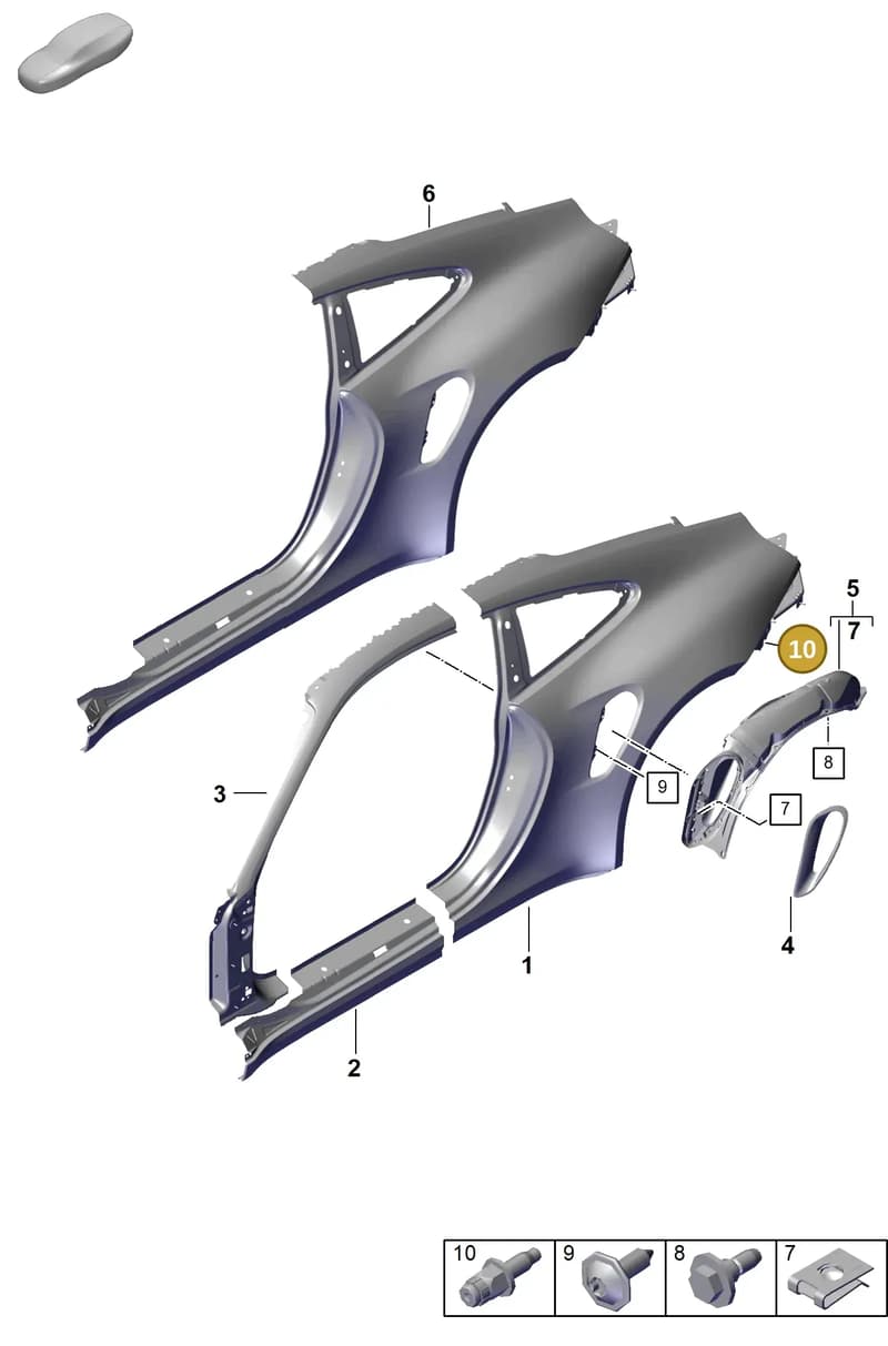 PAF008957 — Porsche 911 (2021-2022) diagram p57801550, position 10