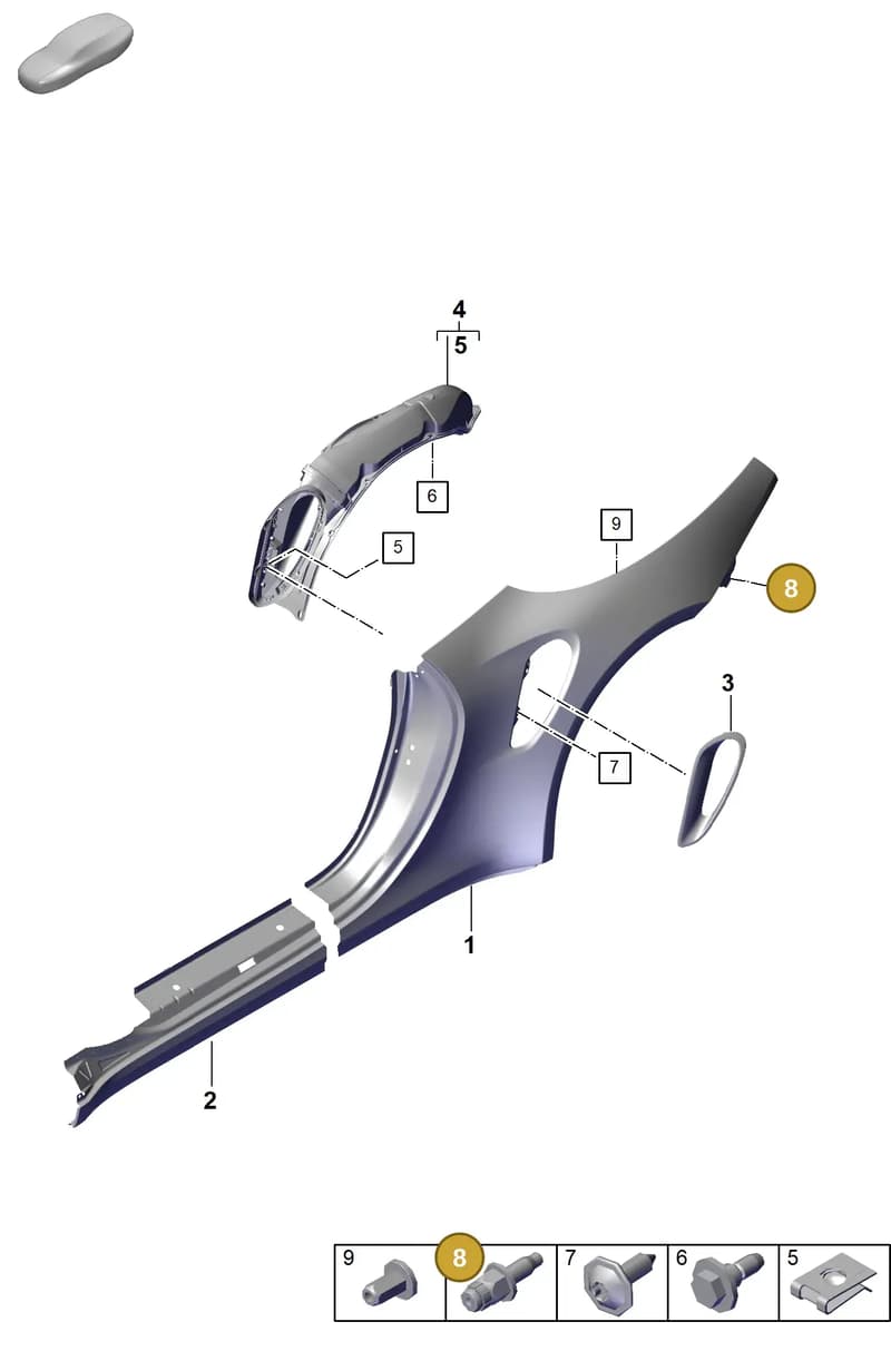 PAF008957 — Porsche 911 (2020-2022) diagram p57801600, position 8
