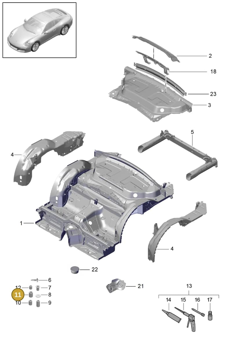 PAF008977 — Porsche 911 (2016-2019) diagram p47801035, position 11
