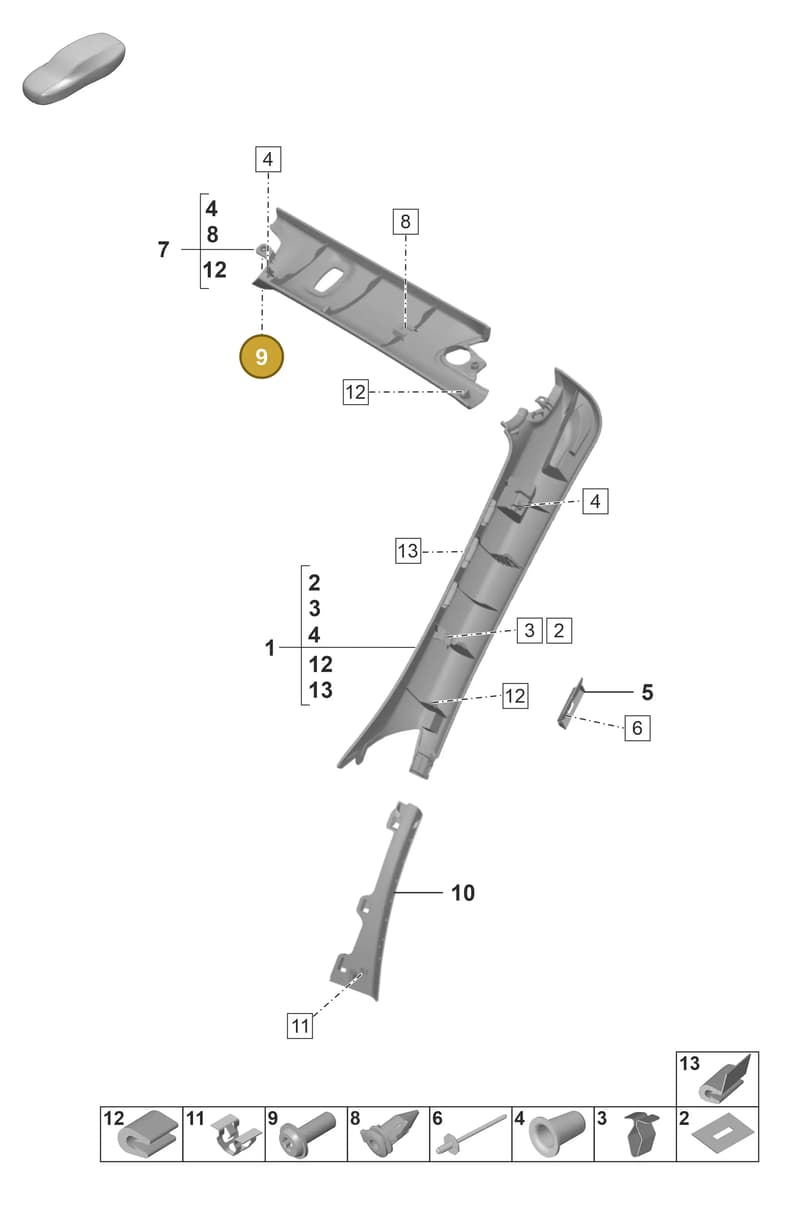 PAF008984 — Porsche 911 (2020-2022) diagram p53807210, position 9