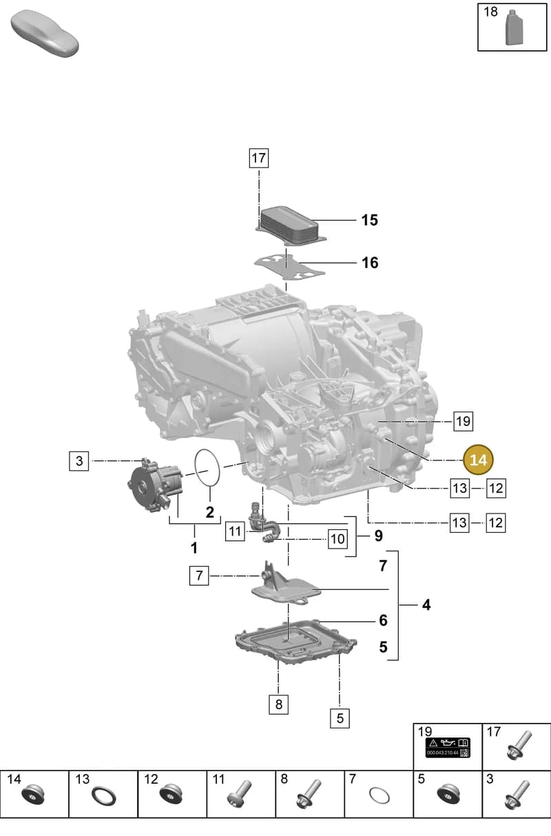 PAF009009 — Porsche Macan (2024-2024) diagram p61355100, position 14