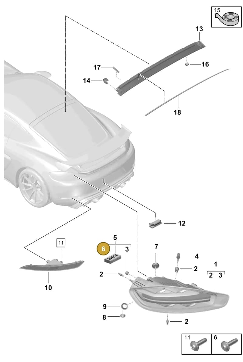 PAF009011 — Porsche Cayman (2019-2022) diagram p55905050, position 6