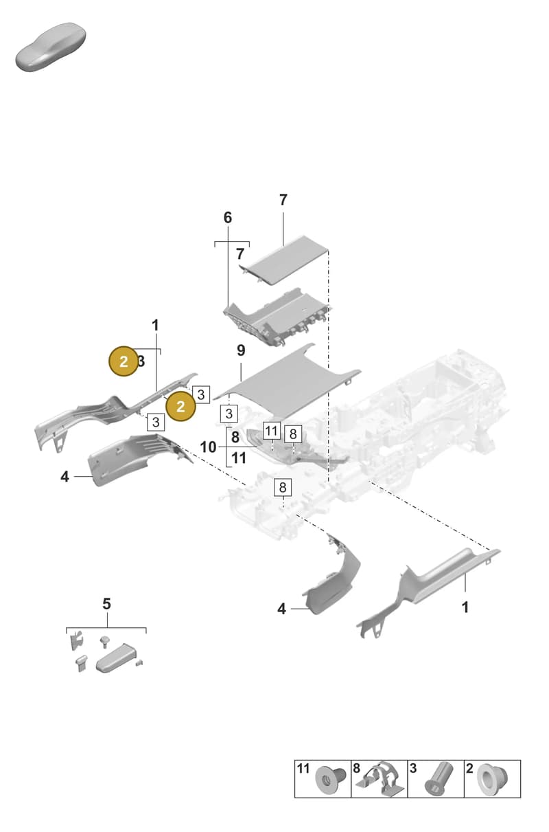 PAF009078 — Porsche Taycan Sport Turismo (2023-2025) diagram p56809220, position 2