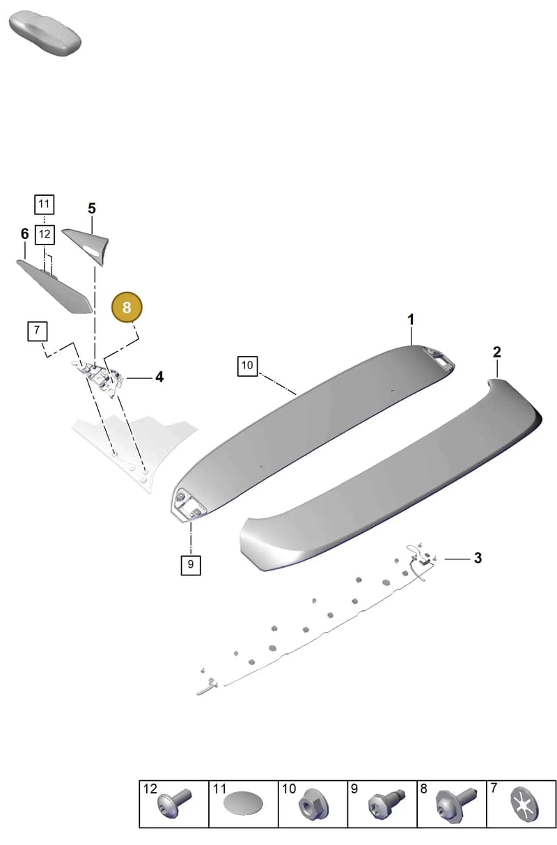PAF009113A — Porsche Cayenne Coupe (2023-2023) diagram p60803160, position 8
