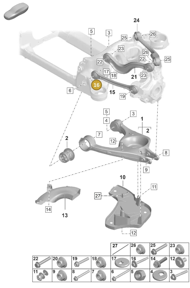 PAF009123 — Porsche Taycan Sport Turismo (2023-2025) diagram p56501050, position 16
