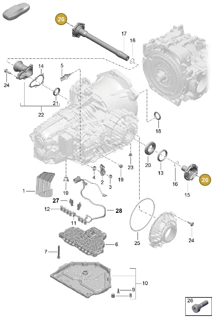 PAF009145 — Porsche Boxster Spyder (2019-2020) diagram p54320050, position 26