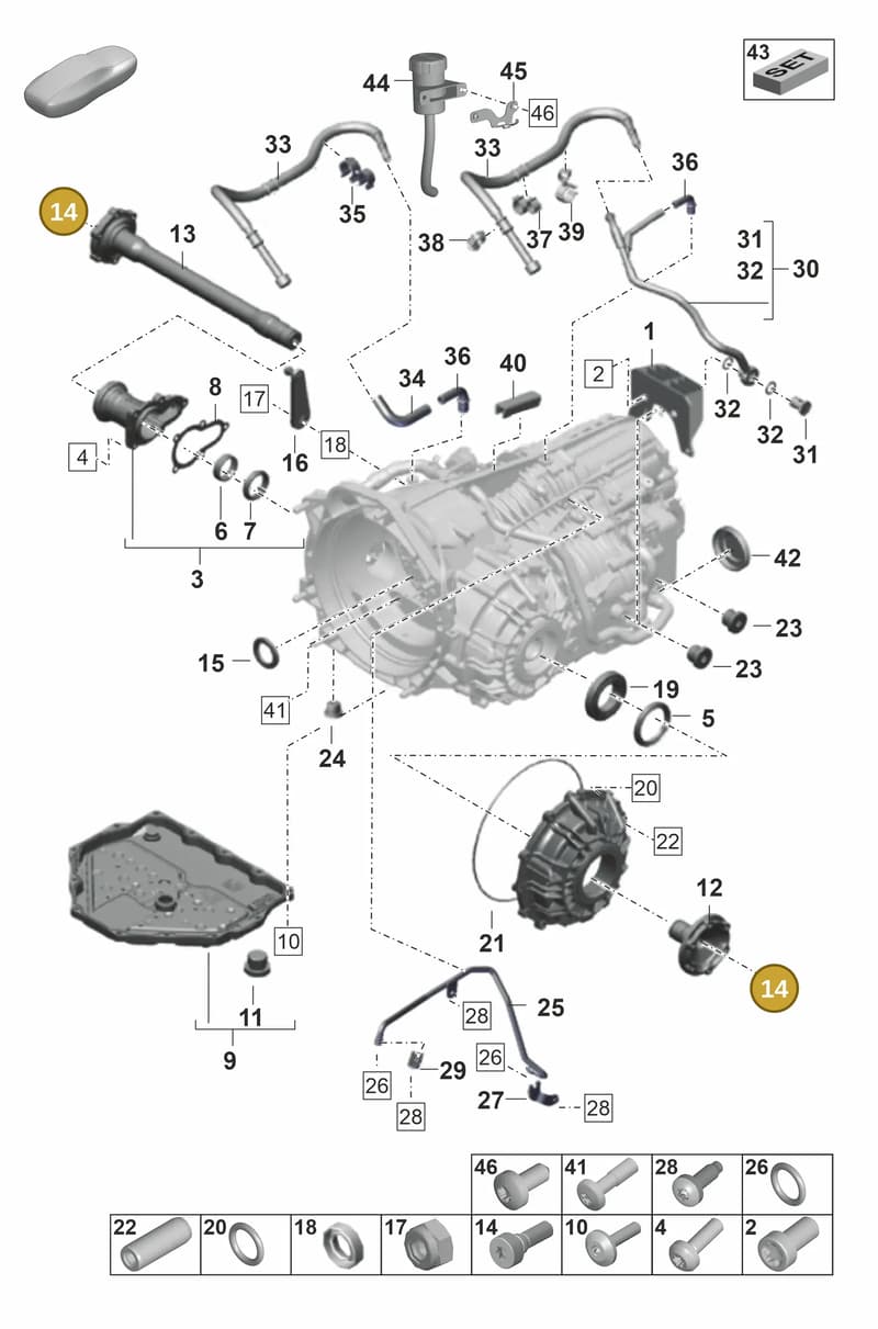 PAF009145 — Porsche 911 (2021-2022) diagram p59302100, position 14