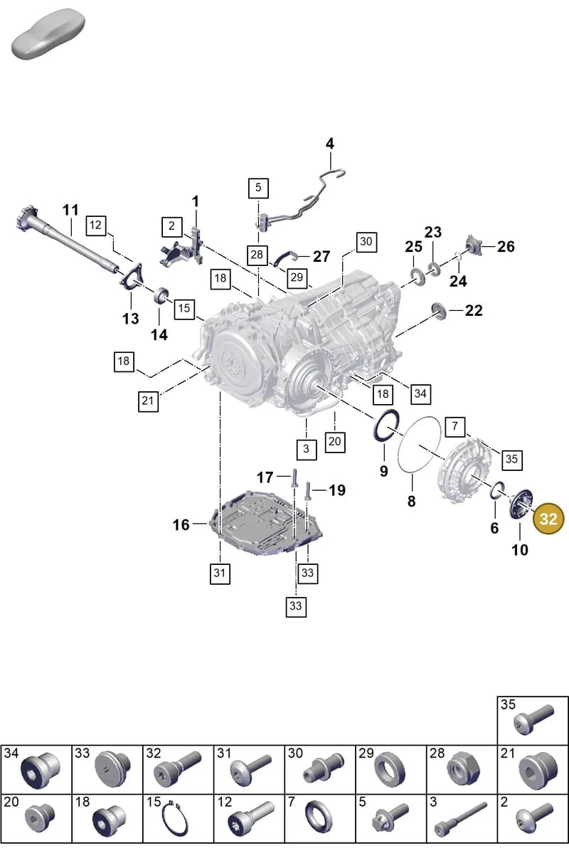 PAF009145 — Porsche 911 (2024-2025) diagram p63302150, position 32