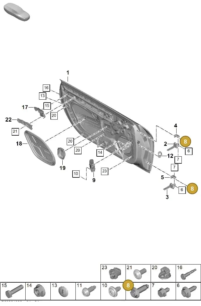 PAF009189 — Porsche 911 (2024-2025) diagram p63804000, position 8