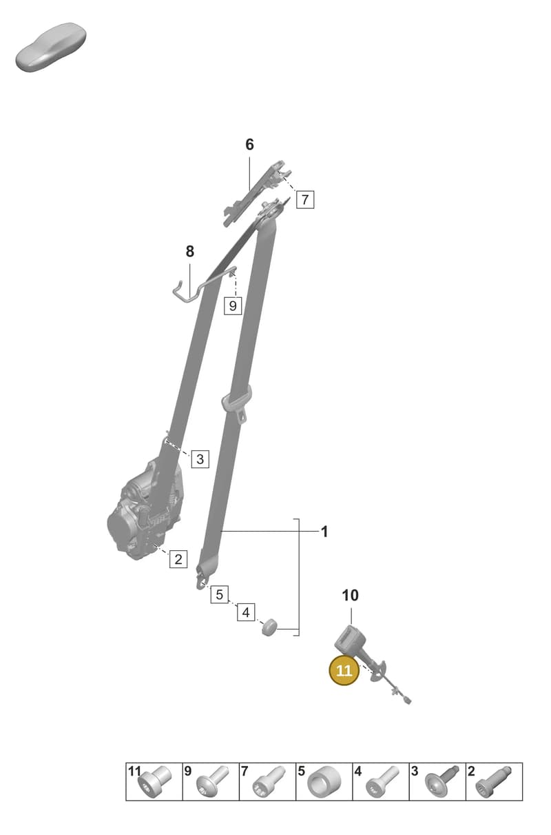PAF009291 — Porsche Taycan Sport Turismo (2023-2025) diagram p56812000, position 11