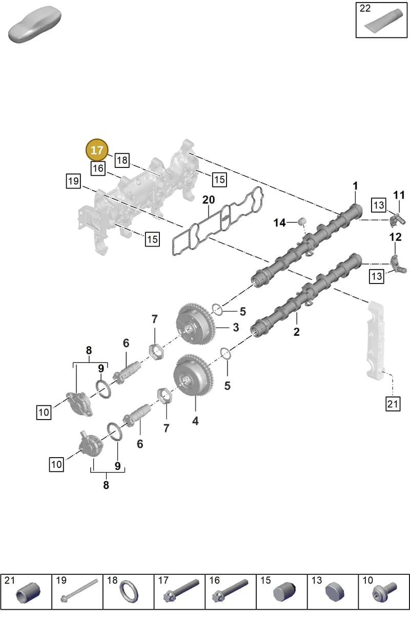 PAF009294 — Porsche Boxster Spyder (2019-2020) diagram p54103100, position 17
