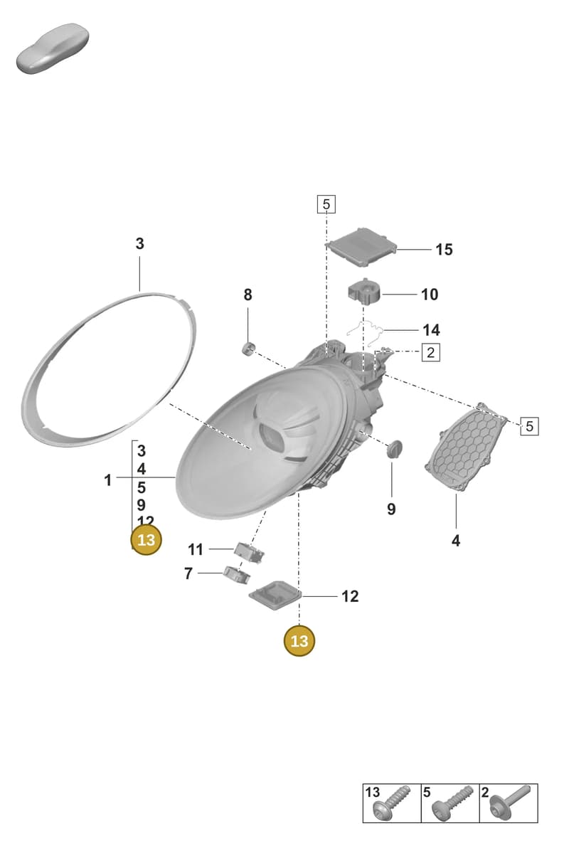 PAF009295 — Porsche 911 (2021-2022) diagram p59905030, position 13