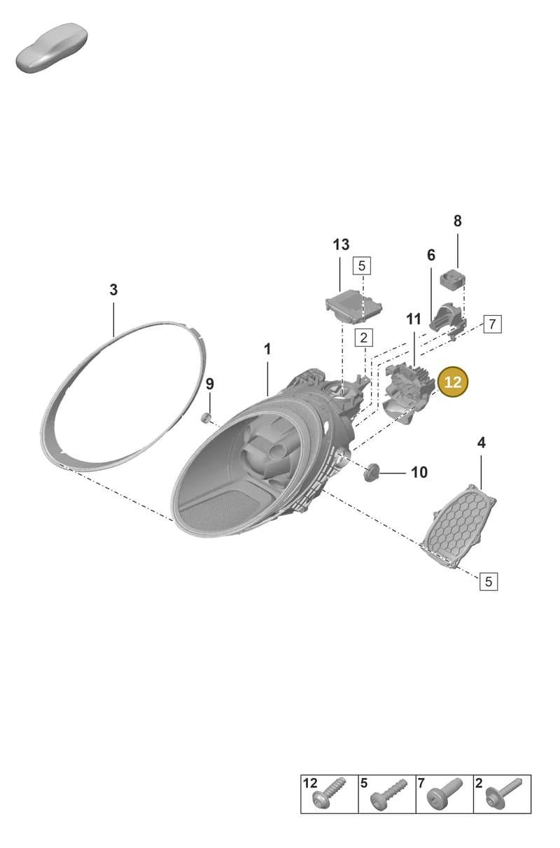 PAF009296 — Porsche 911 (2021-2022) diagram p59905010, position 12