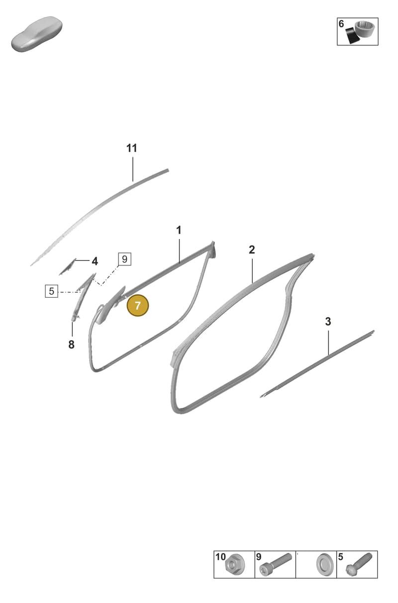 PAF009298 — Porsche 911 (2024-2025) diagram p53804100, position 7