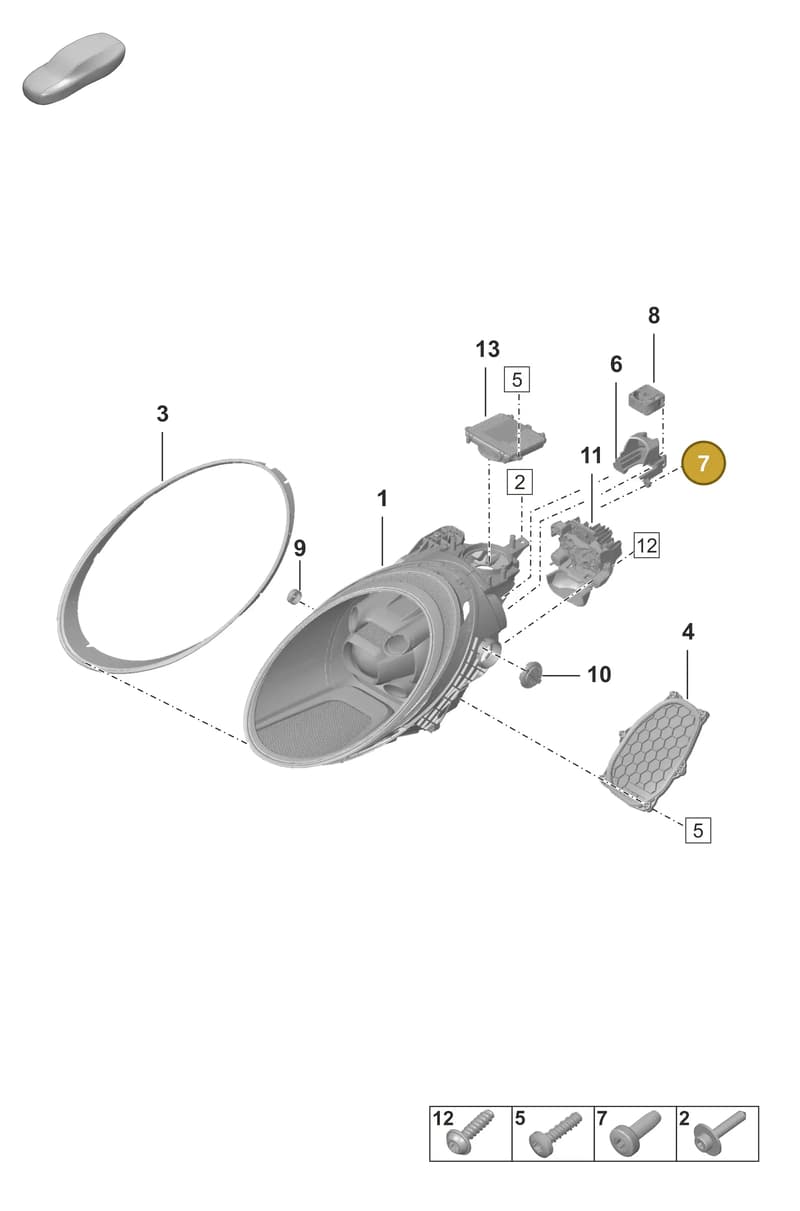 PAF009300 — Porsche 911 (2020-2022) diagram p53905010, position 7